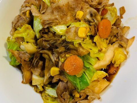 舞茸と肉野菜炒め